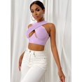 thumbnail image 1 of TheFound Women's Criss Cross Tank Tops Sleeveless Solid Color Cutout Crop Tops, 1 of 9
