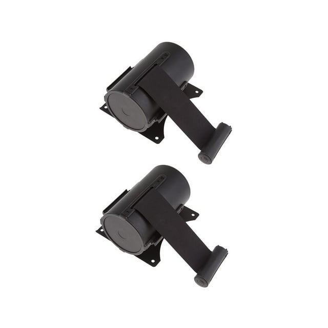 Montaje De Pared Con Barrera Retráctil Perfecl 2 Piezas 2m Nylon Acero Inoxidable Negro