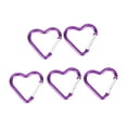 thumbnail image 2 of Flmtop 5Pcs Mini Heart Shape Carabiner Outdoor Mountaineering Hiking Hanging Buckle, 2 of 9