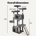 thumbnail image 4 of Torre para Gatos Amazon Basics 173 cm Multi-niveles Gris, 4 of 7