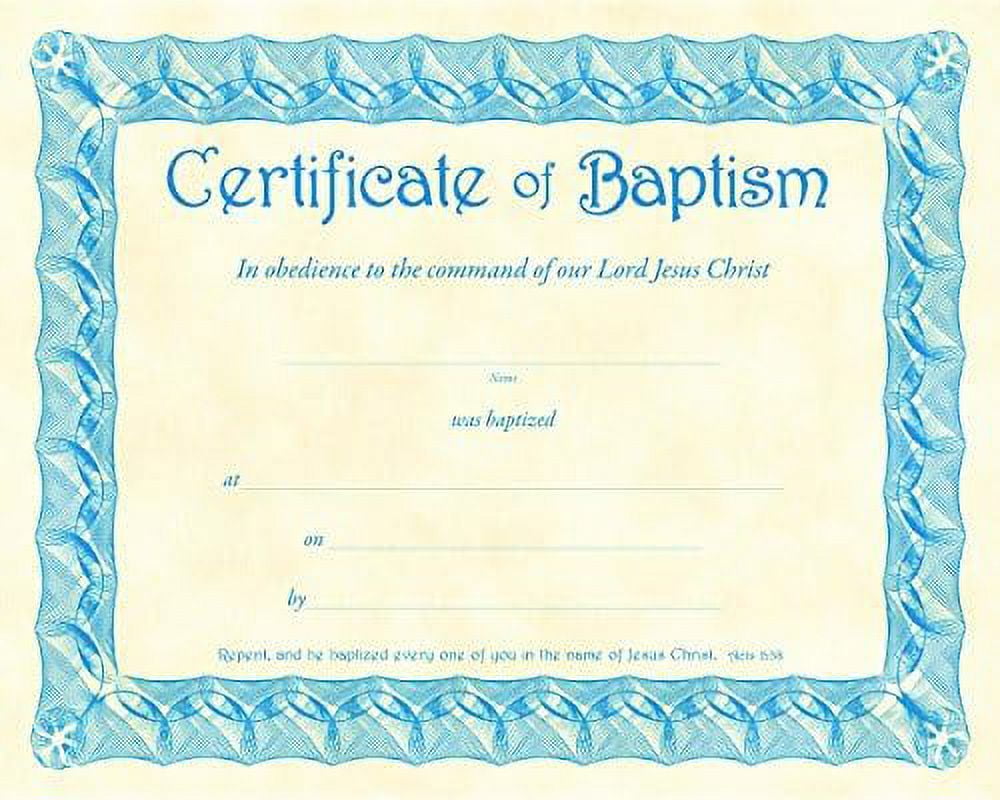 Baptism Certificate (Pk Of 6) Parchment