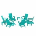 thumbnail image 3 of WestinTrends Ashore 12 Pieces Adirondack Chairs Set, All Weather Poly Lumber Adirondack Chairs with Ottoman and Side Table Patio Conversation Outdoor Furniture Set, Turquoise, 3 of 8