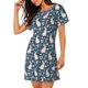 thumbnail image 2 of Fotbe Cute Rabbit Floral Bata de Dormir para Mujer con Estampado, Camisón de Algodón de Manga Corta, Ropa de Dormir Casual, 2 of 6