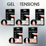 Salon Perfect Artificial Fake Press On Nail Tips, 302 Gel X-Tension, Clear, Medium Coffin, File and Glue Included 120 Nails