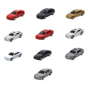 DTOWER Color Random 1:87 Model Car Mini Layout Plastic Simulation Display Building Decoration Children Railway Kit Accessories 10 Pcs