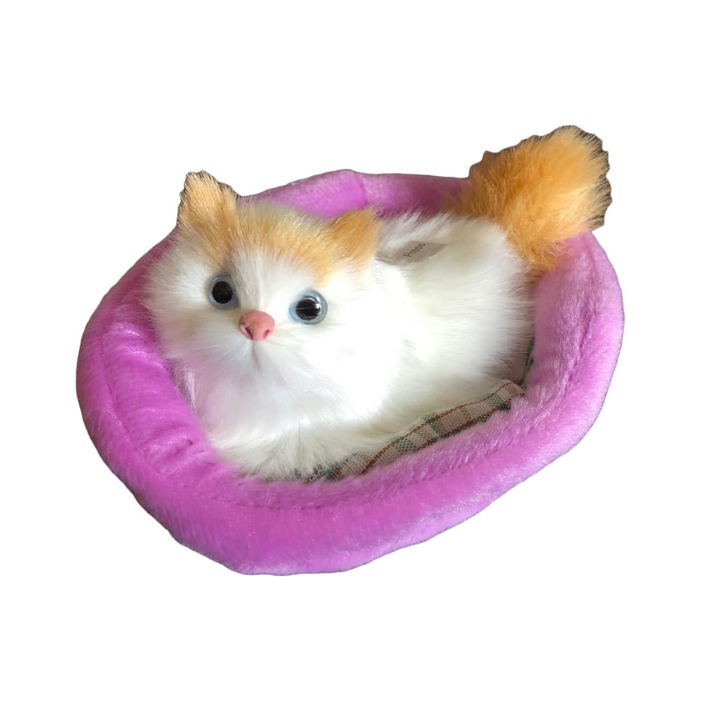 Realistic Sleeping Cat Simulation Animal Kids Sound Toy Doll Plush Cute Gift 