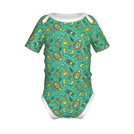 

Yiaed Funny Animals in Jungle Print Infant Climbing Short Sleeve Onesie One-Piece Baby Bodysuit Clothes 0-12 Months -6 Months