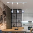 thumbnail image 3 of Kiven J-Type track lighting pendants Adjustable Height,Dimmable Modern J track pendant lights with Dark Blue Art Glass Lampsade,Track Lighting for Kitchen Island Hallway, 3-Light, 3 of 7