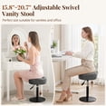 thumbnail image 3 of Dycanpo Adjustable Vanity Stool, 360°Swivel Vanity Chair Stool for Makeup Room,Dark Grey, 3 of 8