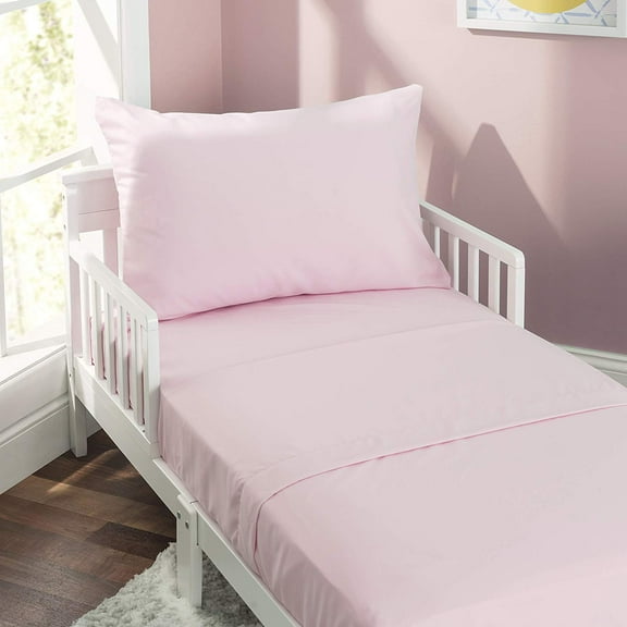 Everyday Kids 3 Piece Toddler Sheet Set - Solid Pink