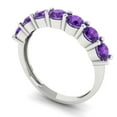 thumbnail image 2 of 1.19 ctw Wedding Band for Women - 14K White Gold Natural Amethyst Stackable Eternity Ring, 2 of 6