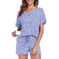 thumbnail image 4 of DreamFish Womens Pajama Sets 2 Piece Summer Ladies Short Sleeve Lounge Sleepwear with Pockets PJ Set, 4 of 6