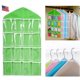 thumbnail image 1 of Dsseng - Bolsa organizadora de almacenamiento para colgar en la pared, 3 unidades, 16 bolsillos, para armario, sobre la puerta (rosa, azul y verde), 1 of 4