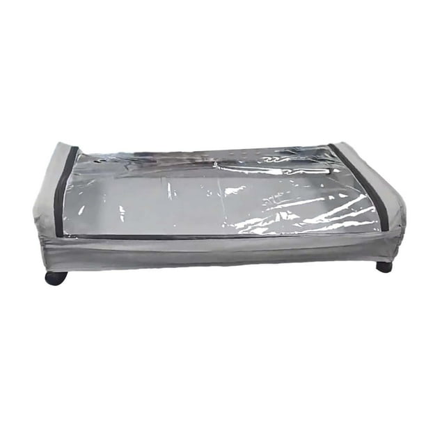 Almacenamiento rodante debajo de la cama, organizador de almacenamiento de zapatos con asa y tapa, almacenamiento de dormitorio para juguetes, suétere 1 gris