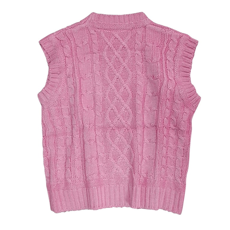 【送料&関税込】ChloAC Pastel Pink Wool Vest Blossom Pink Merino Wool Vest for Kids | CozyU Sleeveless V