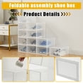 thumbnail image 3 of 12 Pack Clear Stackable Shoe Boxes, Foldable Plastic Shoe Storage Organizer with Lid, Interlocking Shoe Rack for Closet, Space Saving Shoe Containers, 13.2"x9.25"x5.71", White, 3 of 8