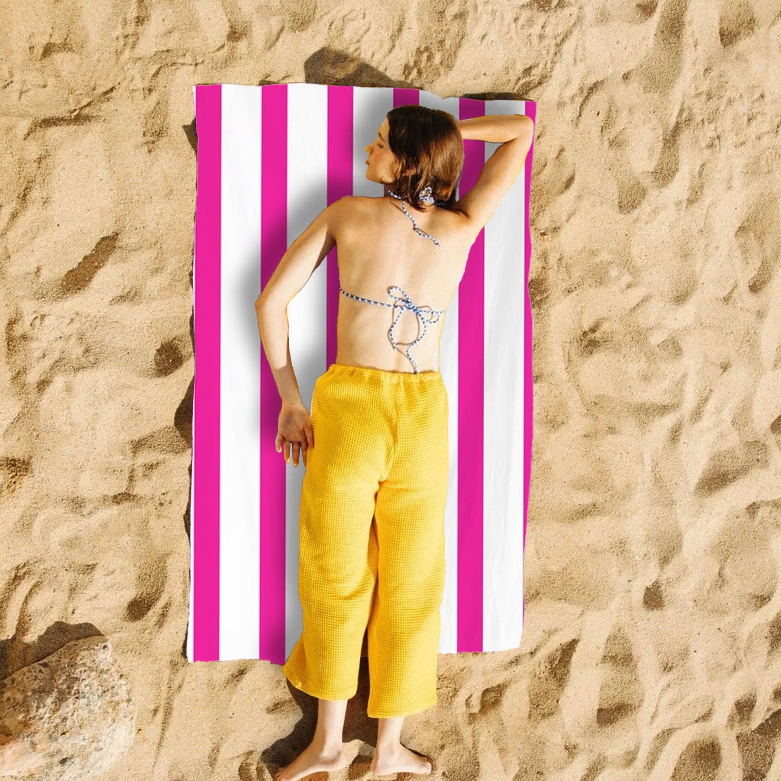 Beach Towels Oversized 63x31 Inch Striped Large Quick Dry Sand Free Microfiber Travel Towel Absorbent Lightweight for Adults Men Women Swimming Pool Camping by PALIFEUR