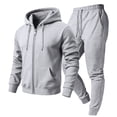 thumbnail image 7 of Men's Full Zip Jacket Set 2 Piece Fleece Lined Hoodie and Pants Casual Lounge Wear Fall Winter Warm Outfit, 7 of 7