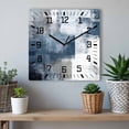 thumbnail image 6 of Blue Wooden Wall Clock Silent Non Ticking, Retro Oil Painted Modern Abstract Art Square Wall Clocks Battery Operated, Decor Clock for Home Office, Living Room, Kitchen, 12 Inch, 6 of 9