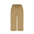 thumbnail image 6 of Cotton Pants for Women Summer Casual Elastic Waist Drawstring Capri Sweatpants with Pockets Lounge Capris (S, Khaki), 6 of 7