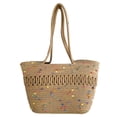 thumbnail image 2 of Woven Basket Bag,Straw Bag Woven Papyrus Shoulder Bag Beach Bag User-Friendly Design, 2 of 5