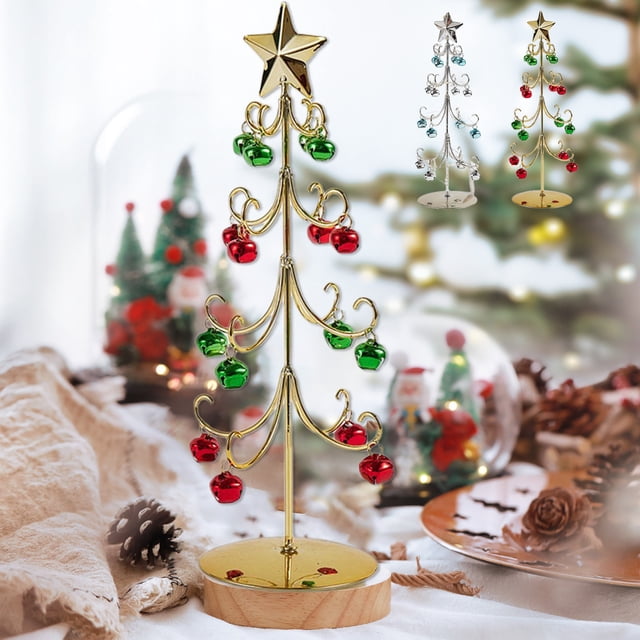 Metal Christmas Tree Decor under $5! CQCYD Tabletop Metal Christmas Tree, Wrought Iron Ornament Display Stand, Mini Xmas Tree for Holiday Decor, Desktop Christmas Tree for Home Office Shelf