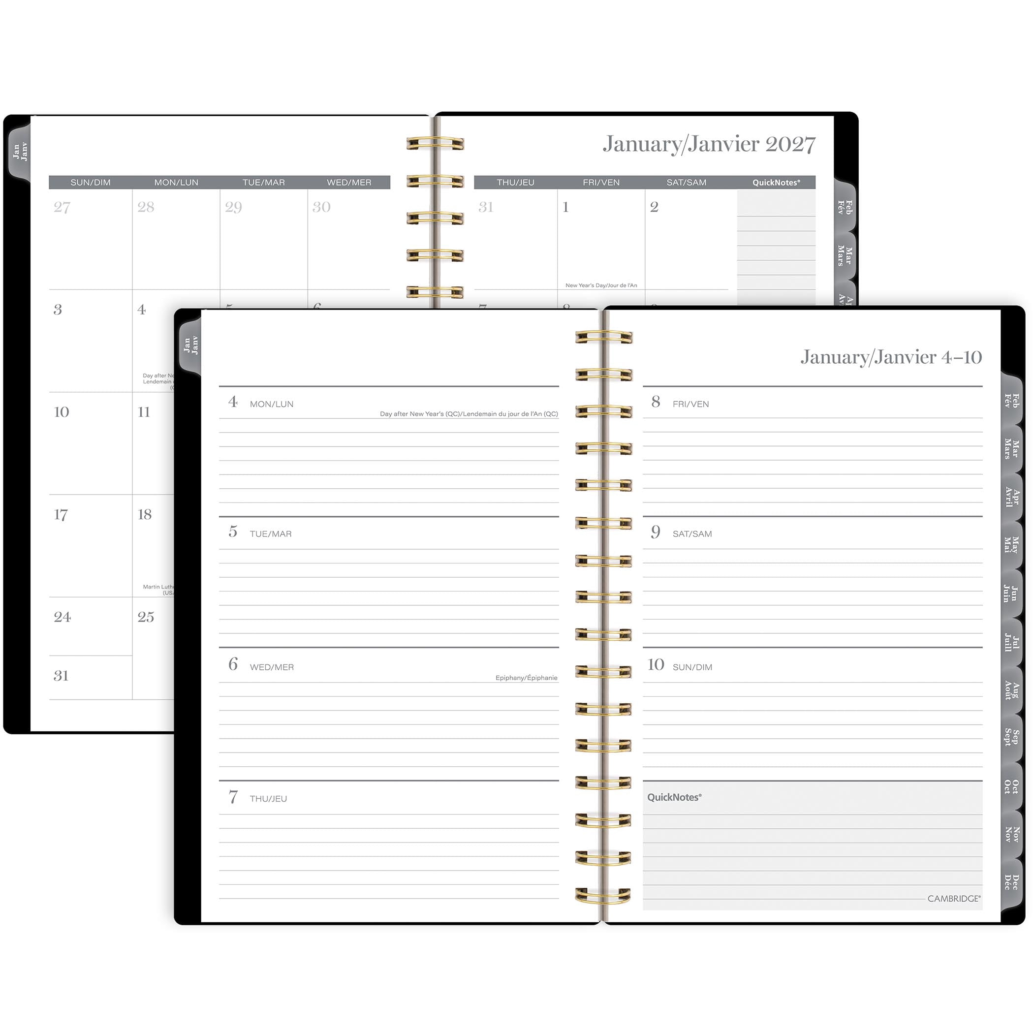2027 Cambridge® Midnight Garden Peony Small Weekly and Monthly Planner