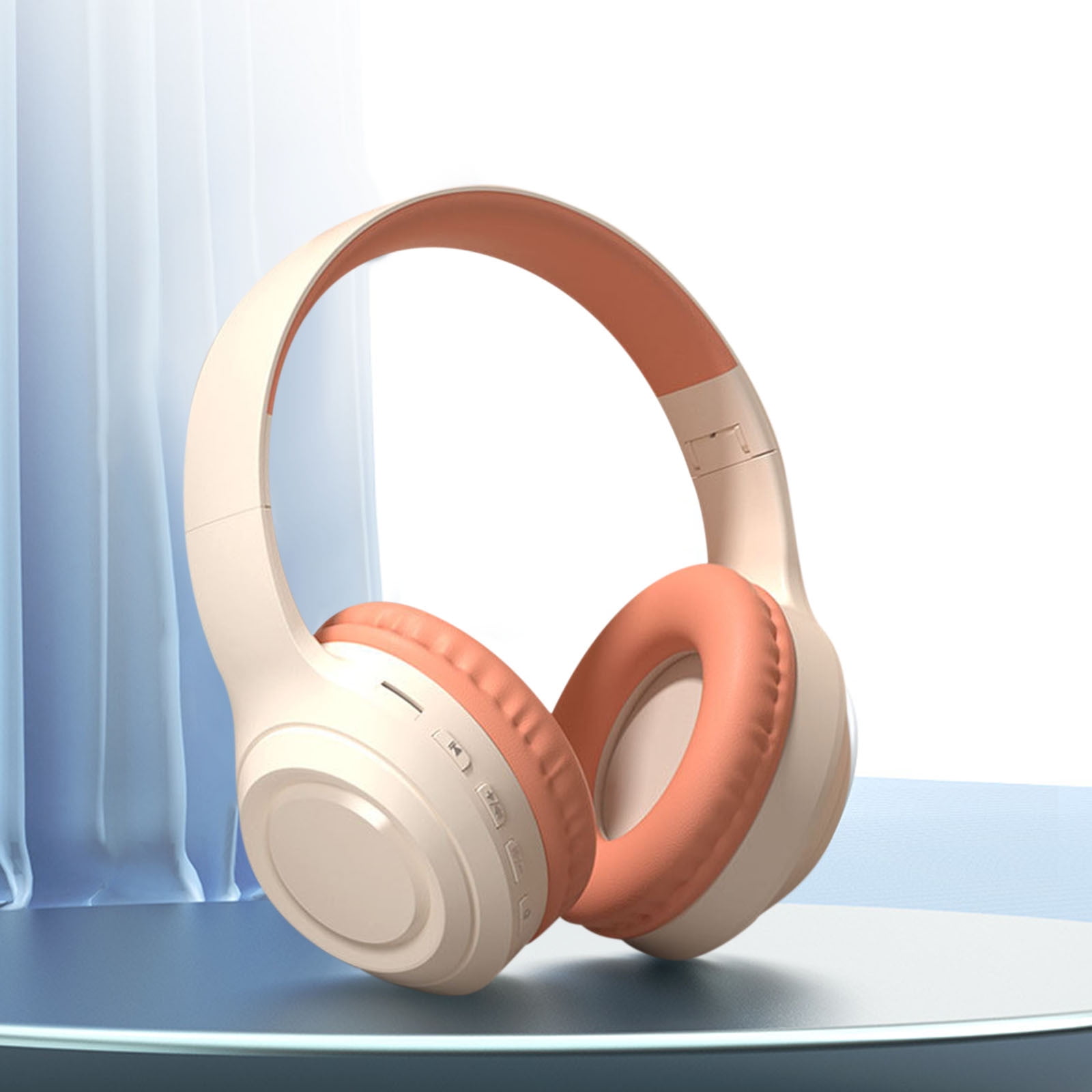 LACKUST Gradient Noise-Cancelling Bluetooth Headsets,Clearance Noise Cancelling Bluetooth Headphones for Kids,Superior Battery Life,Remote Control,Orange