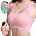 thumbnail image 6 of Akiihool Sport Bras for Women Womens Sports Bra Wirefree Seamless Padded Yoga Bra for Workout Gym Activewear with Removable Pads (Pink,L), 6 of 7