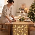 thumbnail image 2 of 2026 Christmas Home Party Decoration 28x275cm Christmas Table Runner Gold Foil Christmas Tree Print Holiday Table Runner Decorative Table Linen For Xmas Dinner Party Home Kitchen Dining, 2 of 7