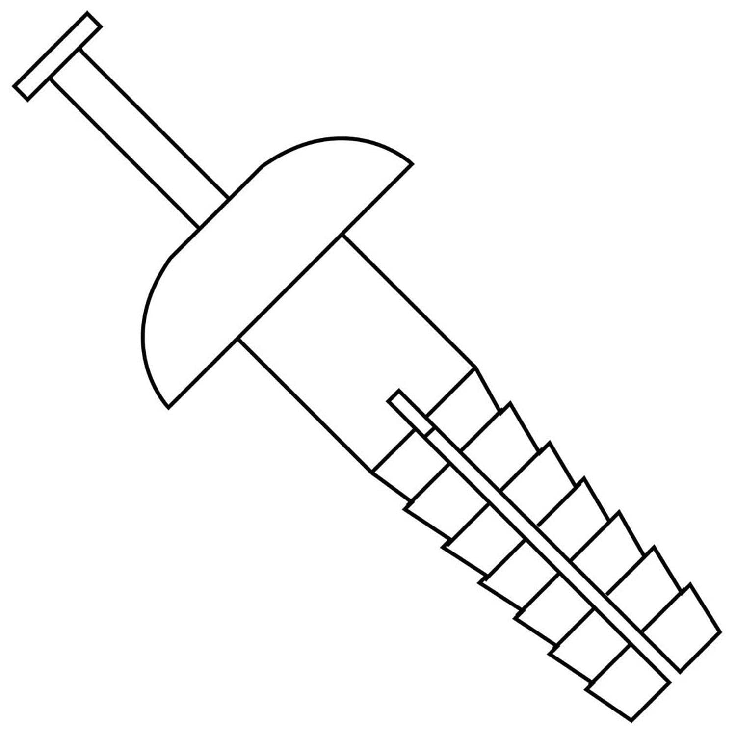 Hammer Drive Anchor - 1/4"" x 1"" - Mushroom Head - Alloy Steel - Zinc - Pkg of