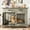 Gray, variant on 44.5" Large Dog Crate Furniture, Wooden Dog Kennel End Table with Rotating Bowls and 2 Drawers, Decorative Pet Cage Dog House for Medium Dogs, Gray