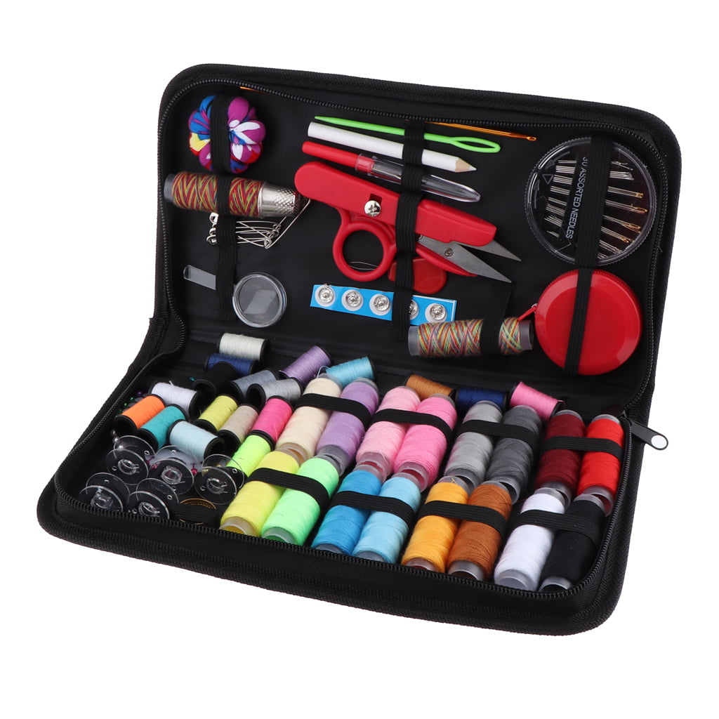 Travel Home Sewing Kit Case Needle Thread Tape Scissor Button Set 138 Pcs 