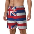 thumbnail image 5 of Mens Vintage Hawaiian Flag Swimming Trunks with Compression Liner Beach Quick Dry Swim Shorts, 5 of 6