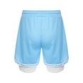 thumbnail image 2 of Moggemol Kids Boys Mesh Performance Basketball Shorts with Pockets Athletic Workout Shorts 2 in 1 Blue XS, 2 of 7