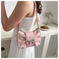 thumbnail image 4 of Women Pleated Armpit Bag PU Leather Shoulder Bag Fashion Bow Handbag French Underarm Bag Shopping Dating Bag, 4 of 9