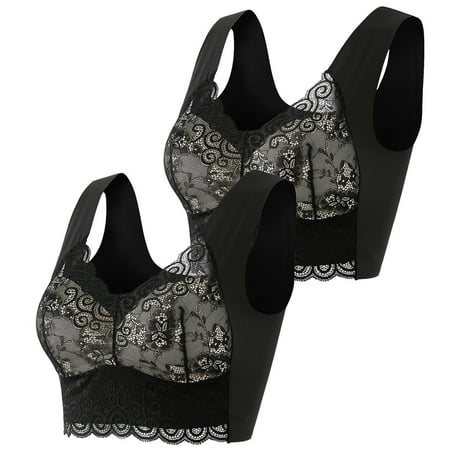 

Holiday Savings Clearance 2022! DZT1968 Fashion Woman s Lace Beauty Back Solid Strap Wrap Plus Size Bra Underwear