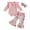 Hot Pink, variant on Toddler Baby Girl Fall Clothing Open Buckle Long Sleeve Romper Floral Flared Pants Outfit 𝐈𝐧fant Girls Clothes Set