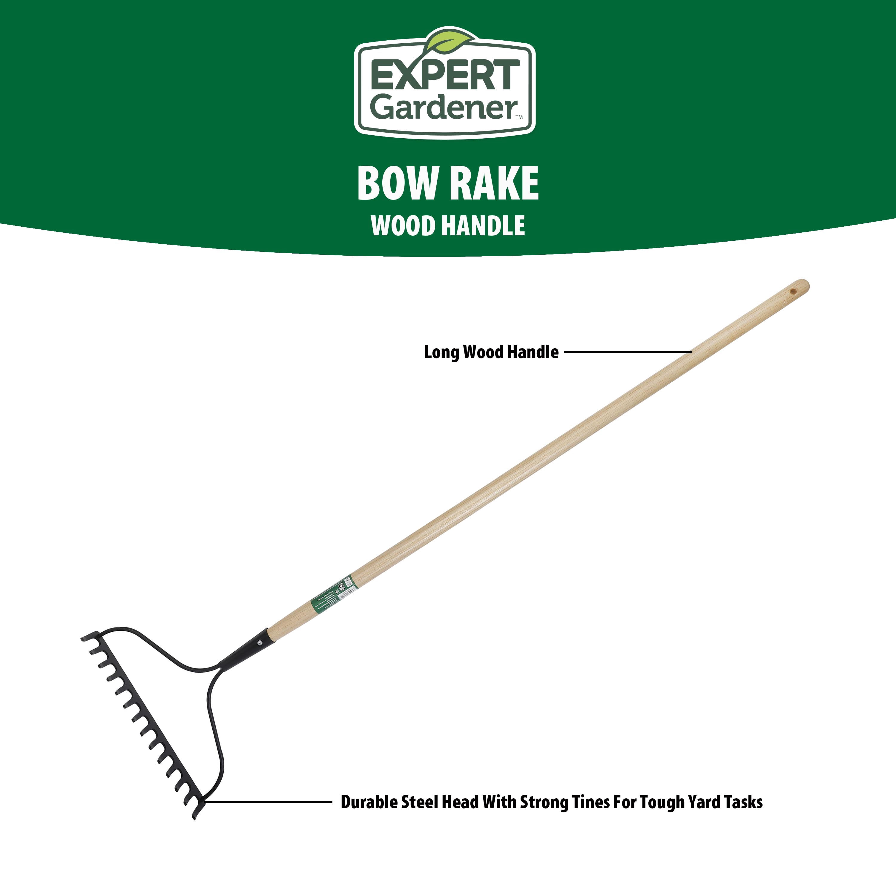 Expert Gardener Wood Bow Rake