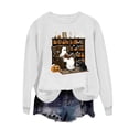 thumbnail image 2 of Trikvn Women's Cute Ghost Reading Book Graphic Sweatshirts Long Sleeve Crewneck Pullover Tops Casual Retro Halloween Season Shirts Cozy Book Lover Apparel, 2 of 5