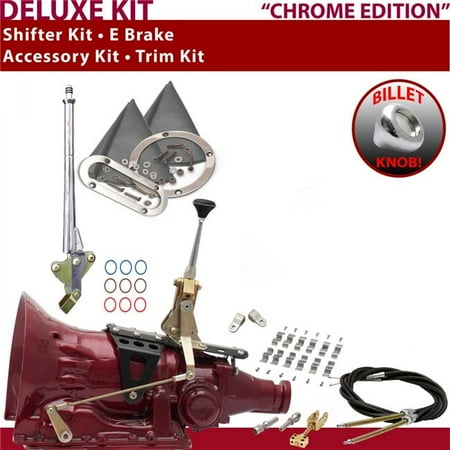 American Shifter TH350 Shifter Kit Chrome 6 in. E Brake Cable Clamp Clevis Trim Kit for EC3E7