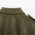 thumbnail image 5 of MaFYtyTPR Women's Zip Up Jacket Lapel Collar Long Sleeve Loose Fit Outerwear with Pocket for Fall Winter Outdoor Wear Army Green L, 5 of 6
