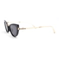thumbnail image 3 of Retro Metal Bridge Plastic Cat Eye Gothic Luxury Fashion Sunglasses Black Gold - Black, 3 of 4