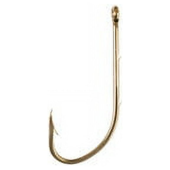 Eagle Claw 186FH-1/0 Baitholder 2-Slice Offset Hook, Bronze, Size 1/0, 50 Pack