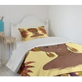thumbnail image 4 of Ambesonne African Quilted Bedspread Set 2 Pcs, Turban Palms Cultural, Twin Size, Multicolor, 4 of 6
