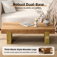 thumbnail image 3 of CQSXDA Rectangular Farmhouse Solid Wood Coffee Table, 47.6" Low Profile Rustic Accent Table for Home Office or Living Room, 3 of 8