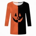 thumbnail image 4 of Godom Womens 3/4 Sleeve Shirts 2025 Fall Tunic Tops Crewneck Blouses Halloween Print, 4 of 6