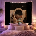 thumbnail image 2 of Desert Oasis Within a Moonlit Portal, Peaceful Minimalist for Nature Lovers, Landscape Home Decor, Housewarming Gift, Tapestry Wall Hanging for Bedroom and Living Room, 2 of 7