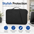 thumbnail image 6 of 14 Inch Laptop Sleeve Case, 13.3-14 inch Protective Computer Cover with Accessories Pocket, Portable Laptop Bag for MacBook HP Dell ASUS Lenovo, Black, 6 of 7