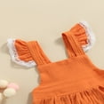thumbnail image 4 of Baby Girl Dress Set Lace Hem Decor Ruffle Suspender Skirt Matching Elastic Waist Shorts Green 3-6 Months, 4 of 6